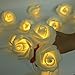 Homeleo 30 Led Rose String Lights, Rose Flower Lamp Fairy Lights with Remote for Christmas Wedding Room Anniversary Valentine's Day Decoration (Warm White)