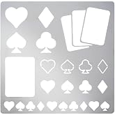 FINGERINSPIRE Playing Cards Metal Stencil 6 Inch Square Scrapbooking Drawing Stencil Stainless Steel Heart, Spade, Club, Diamond Pattern Painting Template for Engraving, Pyrography, Journal