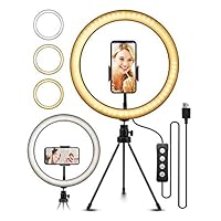 10.2" Selfie Ring Light with Tripod Stand, ELEGIANT Ring Light with Cell Phone Holder 3 Light Modes & 11 Brightness Level and 160 Bulbs for YouTube Video Live Stream Makeup Photography