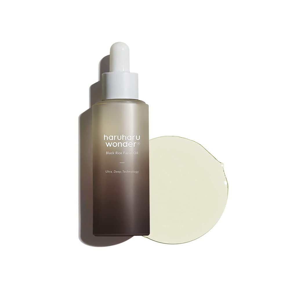 haruharu wonder Black Rice Facial Oil, Fast Absorbing, Radiant Skin, Guasha Massage, All types of skin, Vitamin E, Korean Skincare, Vegan, Cruelty Free, 30ml