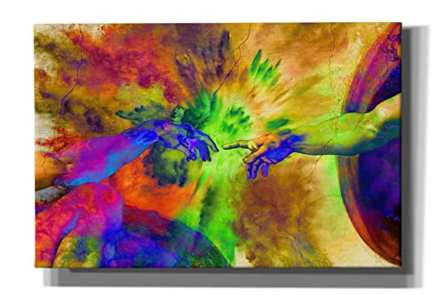 Epic Graffiti 'Michelangelo - Creation of Adam Colorful II' by Epic Art Portfol…