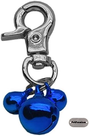 PetPremium Bell Charm Pendants Jewelry for Cat Dog Pet Puppies Collar | Know Where Your Puppy Kitty Kitten | Great Sound Feel Like Santa's Reindeer Run | Lobster Claw Easy Attached (Blue)