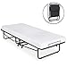 Best Choice Products Twin Folding Rollaway Cot-Sized Mattress Guest Bed w/ 3in Memory Foam, Locking Wheels, Steel Frame - Black