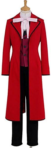 UU-Style Women Dress Black Butler Ciel Phantomhive Red Jacket Vest Suit Cosplay Costume Set