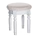SONGMICS Vanity Set Tri-folding Mirror Make-up Dressing Table Cushioned Stool 5 Drawers White URDT108M