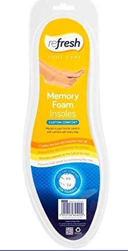Custom Comfort Refresh Foot Care Memory Foam Support Insoles (3 Pairs)