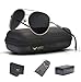LUENX Mens Womens Sunglasses Aviator Polarized Black, LightWeight Metal Frame,Large 60mm Lens,with Case,for Driving,Fishing,Outdoor,Travel