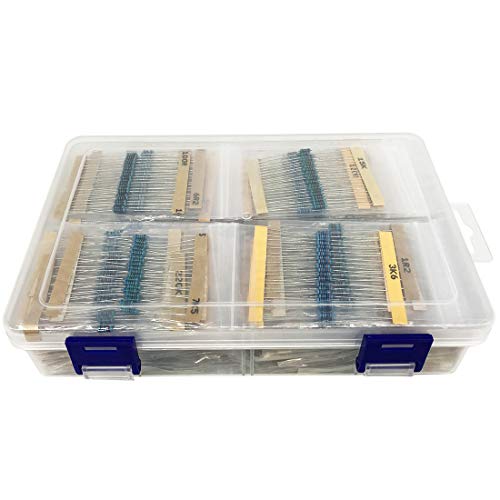 2600PCS 130 Values 1% Resistor Kit, 1 Ohm - 3M Ohm, 1/4W Metal Film Resistors Assortment for DIY Electronic Projects and Experiments - Thumbnail 2