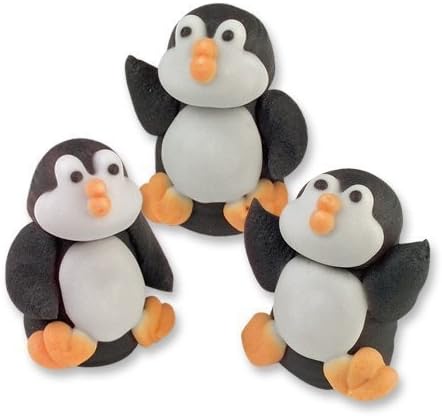 Sugar Penguins 3d Edible Sugar Christmas Cupcake Toppers Cake