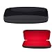 Glasses Case Hard Shell | Medium Size | Protective Eyeglasses And Sunglasses Case For Men, Women, and Kids | Black And Red