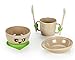 Cutest Ever Eco-Friendly Dinner Ware for Babies and Toddlers. Made with Rice Husks and No Plastic. (plate, bowl, cup, spoon, fork and non slip mat)