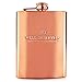Copper Flask for Liquor for Men: 8oz Flask + Funnel + Pouch + Deluxe Gift Box Set. Copper Gifts for 7th Anniversary for Him. Men's Hip Flask. Engraved WellDeserved