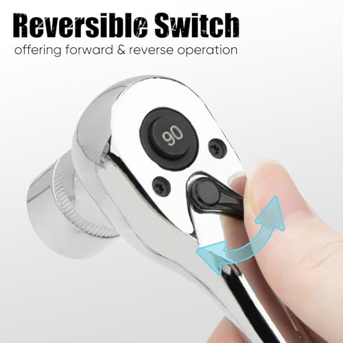 Shall 1/2" Drive 90-Tooth Ratchet Wrench Quick Release & Reversible | High-Torque Socket Spinner | Seamless Ratcheting for Vehicle Maintenance | 260mm