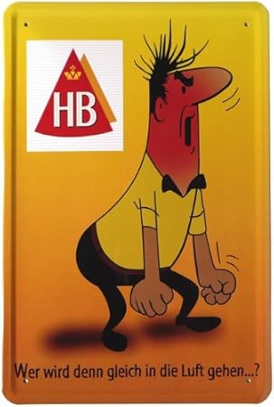 Blechschild HB Männchen ... 20 x 30 cm Reklame Retro Blech 200