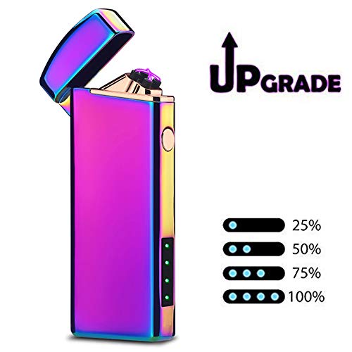 Windproof Arc Lighter X Plasma Lighters Rechargeable USB Lighter Electric Lighter for Cigarette Candle-with LED Display Power (Magic)