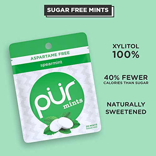PUR Mints Sugar Free Mints 100 Xylitol Vegan, Aspartame Free