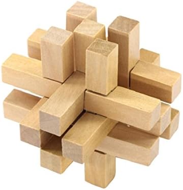 Naladoo Wooden Intelligence Toy Chinese Brain Teaser Game 3D IQ Puzzle for Kids Adults