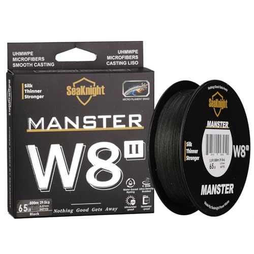 SeaKnight MANSTER W8 II Geflochtene Linie, 8 Stränge, 328 Yds/547 Yds Multifilament-Angelleinen, abriebfest, geringe Speicherkapazität, keine Elastizi