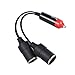 Warmstor Car Cigarette Lighter Splitter Adapter 2 Socket, 1 to 2 DC 12V 24V Cigarette Lighter Power Charger Port 2-Way Splitter, 8 inch SPT-2 16AWG Extension Cord Cable Wire with 15A Fuses