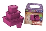 Laptop Lunches Bento-ware Bento Buddies, 4 BPA-free Lunchbox Containers with Leak-proof Lids, Pink (B650w-pink)