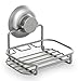 BINO SMARTSUCTION Satin Nickel Shower Caddy, Soap Dish