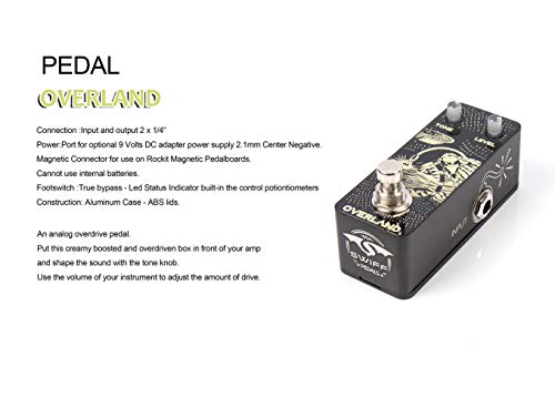 SWIFF Newest Design Multi-functional Guitar Effect Pedal Overdrive Classic Tone Effects DC 9V Power Input True Bypass Effector for all Electronic Musical Instruments(Overdrive)