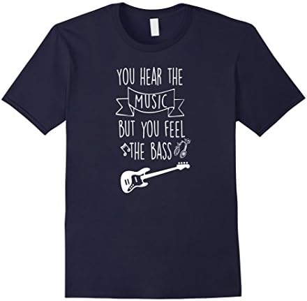 Mens You Hear The Music But You Feel The Bass T-shirt XL Navy