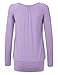 Made By Johnny Women's Solid/Tie Dye Long Sleeve Front and Back Shirring Raglan Top - Made in USA