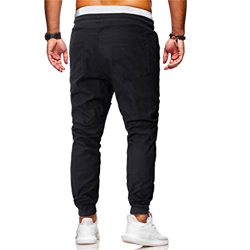Classic Men's Sweatpants Slacks Elastic Jogging Sport Baggy Pockets Trousers Black - Thumbnail 3
