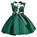 AYOMIS Flower Girl Pageant Dress Kids Party Embroidery Wedding Dresses 2-9 Years(Green 2-3Y)