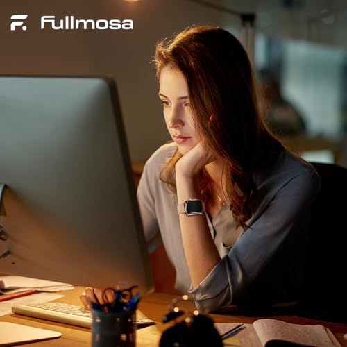 Fullmosa Metal Strap Compatible with Apple Watch 42 mm Series 11 10 41 mm 40 mm 38 mm for Women Men, Milanese Mesh Steel Straps for iWatch SE3 2 1 Series 11 10 9 8 7 6 5 4 3 2 1, Rose Gold