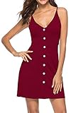 Berydress Women's Summer Beach Dress V-Neck Button