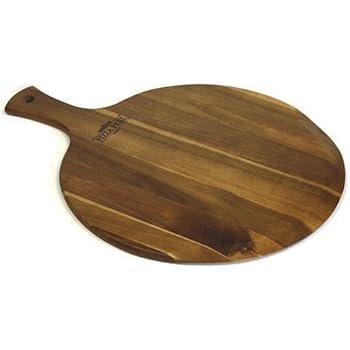 Mountain Woods Brown Large Acacia Wood Pizza Peel/Cutting Board/Serving Tray - 21.25