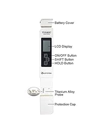 KETOTEK - Medidor digital de TDS de agua con probador de PH, TDS Meter tiene TDS-EC-Temp (3 en 1) y ± 2% de precisión, medidor de PH con 0-14.00PH y precisión 0.01, medidores de PH TDS para acuarios, hidropónicos
