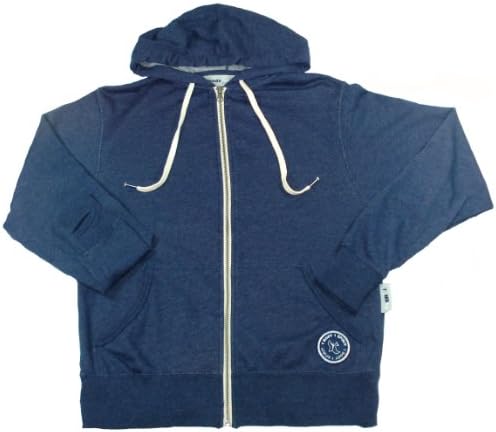 1body 1spirit Men's Zip Thumbhole Ipod Pocket Hoodie Large Navy Blue