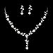 FHMZ Bridal Wedding Prom Fashion Jewelry Set Crystal Pearl Beautiful Flowers Vine Necklace Silver