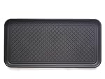 Ottomanson TRY400-30X15 Multi-Purpose Tray X 1.2" Multi-Purpose Boot & Shoe Tray, Waterproof for All Weather Indoor or Outdoor Use, Pet Bowl Mat Tray, Black, 30" x 15"