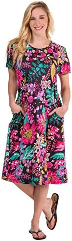 LA CERACotton Knit Dress - Short Sleeve in Fruity Floral