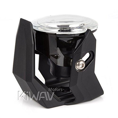 KiWAV Magazi motorcycle NS-41 round fog light black fork tube mount