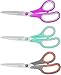 Scissors, 8" Multipurpose Scissors 3 Pack, Ultra Sharp Blades, Comfort-Grip Handles, Sturdy and Sharp Scissors for Art Craft Sewing Office Home School Supplies primary