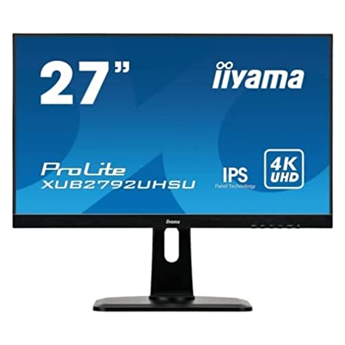 Iiyama Prolite Xub2792Uhsu-B1 Écran Led 27" Ips 4K UHD Vga/Dp/Hdmi Hub Usb Pied Réglable En Hauteur Multimédia Châssis Slim Blanc