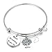 FEELMEM Bracelet Gift For Grandma Best Grandma Ever Expandable Wire Bangle Grandma Gift (Silver)