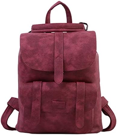 HaoGeDianShang Backpacks Solid Vintage Girls School Bags for Girls Black PU Leather Women Backpack
