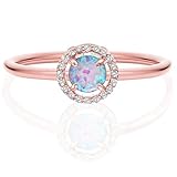 PAVOI 14K Gold Plated CZ and Created Opal Ring
