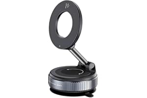Upgraded 360° Nano Gel Vacuum Magnetic Phone Holder, Car Phone Holder for Magsafe, Suction Cup Phone Mount for Car (Black)