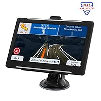 GPS Navigation for car, 7 Inches Touch Screen GPS Navigator System with Free Lifetime Maps 8G Memory Multil Languages Spoken Direct Access Driver Alerts, Vehicle GPS Satellite Navigator with Free Life