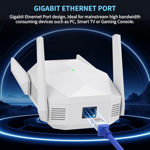 EELEDEN WiFi Extender, 2026 20X WiFi 6 Booster AX3000 Dual Band | (5.8/2.4GHz) 19999 sq.ft Long Range and 150+ Devices, WiFi Extender Signal Booster with Ethernet Port for Home (White)