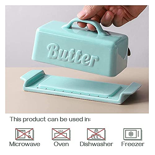 DOWAN Butter Dish with Lid and Knife, Butter Dish with Cutting