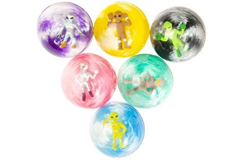 Lg Import Space Alien Bouncy Balls Approx. 4.5 cm Pack of 12