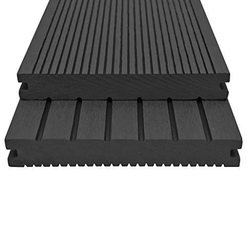 vidaXL WPC Terrassendielen Massiv 26m² 2,2m 20mm Schwarz Komplettbausatz Diele – Bild 3